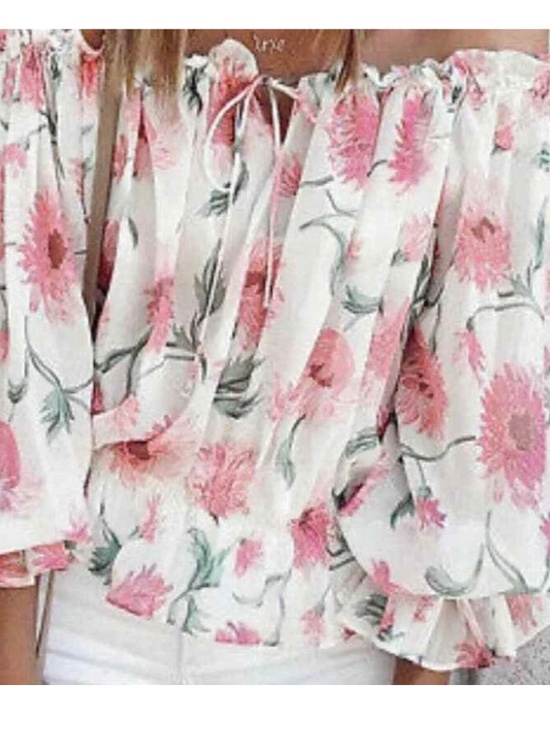 Topshop Tops - TopShop Pink Dahlia Bardot Gypsy Top Size 6